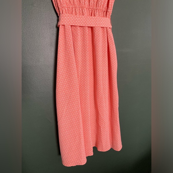 Midi dress sleeveless button down shirtdress Croft & BarrowY-Neck coral pink M - Picture 16 of 16